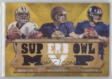 2012 Topps Triple Threads - Relic Combos - Gold #TTRC-37 - Drew Brees, Aaron Rodgers, Eli Manning /9