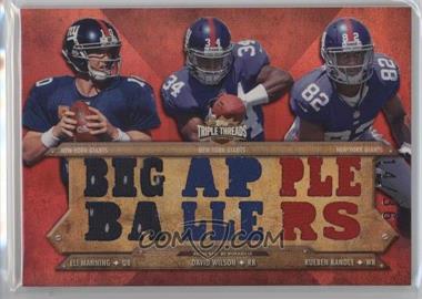 2012 Topps Triple Threads - Relic Combos #TTRC-8 - Eli Manning, David Wilson, Rueben Randle /36