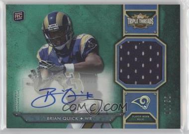 2012 Topps Triple Threads - Rookie Autograph Relics - Emerald #TTRAR-40 - Brian Quick /50