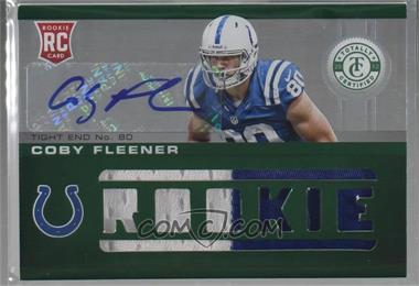 2012 Totally Certified - [Base] - Platinum Green #209 - Freshman Fabric - Coby Fleener /5 [Noted]