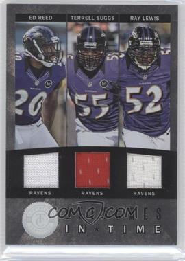 2012 Totally Certified - Stitches in Time Materials #50 - Ed Reed, Terrell Suggs, Ray Lewis /99