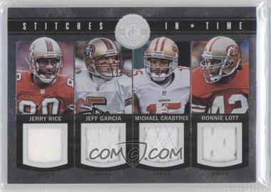 2012 Totally Certified - Stitches in Time Materials #65 - Jerry Rice, Jeff Garcia, Michael Crabtree, Ronnie Lott /199