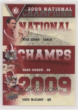 2012 Upper Deck University of Alabama - National Champions Triple #NCT-SIM - Nick Saban, Mark Ingram, Greg McElroy