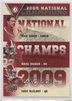 Nick Saban, Mark Ingram, Greg McElroy