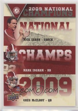 2012 Upper Deck University of Alabama - National Champions Triple #NCT-SIM - Nick Saban, Mark Ingram, Greg McElroy