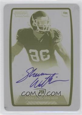 2013 Bowman - Rookie Chrome Refractor Autograph - Printing Plate Yellow #RCRA-SWI - Shawn Williams /1