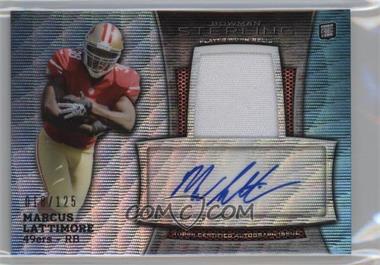 2013 Bowman Sterling - Autograph Rookie Relics - Blue Wave Refractor #BSAR-ML - Marcus Lattimore /125