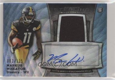 2013 Bowman Sterling - Autograph Rookie Relics - Blue Wave Refractor #BSAR-MW - Markus Wheaton /125
