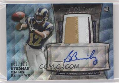 2013 Bowman Sterling - Autograph Rookie Relics - Blue Wave Refractor #BSAR-SB - Stedman Bailey /125