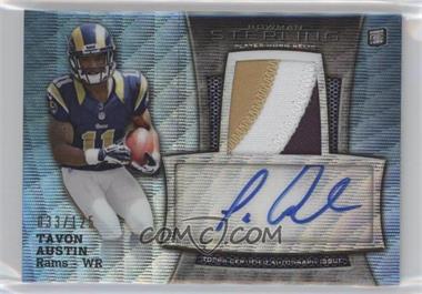 2013 Bowman Sterling - Autograph Rookie Relics - Blue Wave Refractor #BSAR-TA - Tavon Austin /125