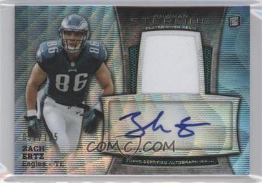 2013 Bowman Sterling - Autograph Rookie Relics - Blue Wave Refractor #BSAR-ZE - Zach Ertz /125