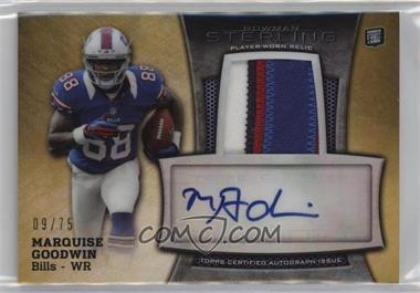 2013 Bowman Sterling - Autograph Rookie Relics - Gold Refractor #BSAR-MGO - Marquise Goodwin /75