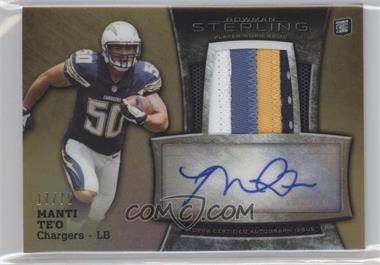 2013 Bowman Sterling - Autograph Rookie Relics - Gold Refractor #BSAR-MT - Manti Te'o /75