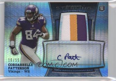 2013 Bowman Sterling - Autograph Rookie Relics - Prism Refractor #BSAR-CP - Cordarrelle Patterson /55