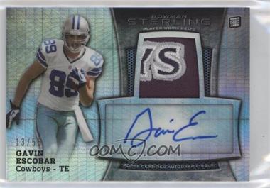 2013 Bowman Sterling - Autograph Rookie Relics - Prism Refractor #BSAR-GE - Gavin Escobar /55