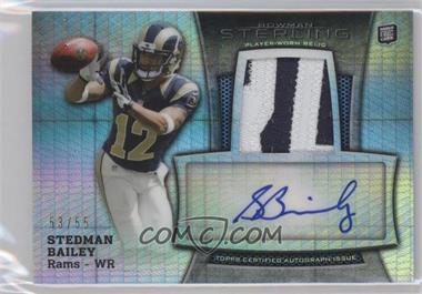 2013 Bowman Sterling - Autograph Rookie Relics - Prism Refractor #BSAR-SB - Stedman Bailey /55