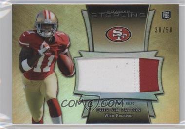 2013 Bowman Sterling - Jumbo Rookie Relic - Gold Refractor Patch #BSJRR-QP - Quinton Patton /50