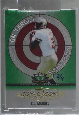 2013 Leaf Valiant - On Target Autographs - Green Retro Proof #OT-EJM - EJ Manuel /4 [Uncirculated]