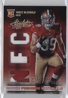 2013 Panini Absolute - [Base] - AFC/NFC Prime #239 - Rookie Premiere Materials - Vance McDonald /25