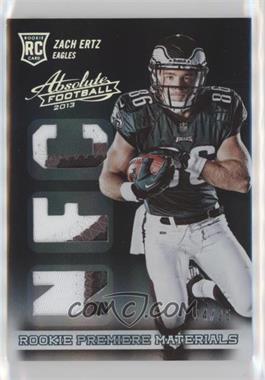 2013 Panini Absolute - [Base] - AFC/NFC Prime #240 - Rookie Premiere Materials - Zach Ertz /25