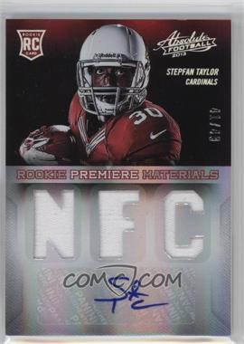 2013 Panini Absolute - [Base] - AFC/NFC Signatures Prime #234 - Rookie Premiere Materials - Stepfan Taylor /49