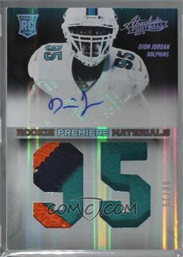 2013 Panini Absolute - [Base] - Jumbo Jersey Number Signatures Prime #207 - Rookie Premiere Materials - Dion Jordan /25 [Noted]