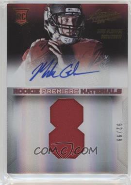 2013 Panini Absolute - [Base] - Jumbo Jersey Number Signatures #228 - Rookie Premiere Materials - Mike Glennon /99