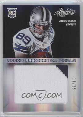 2013 Panini Absolute - [Base] - Jumbo Prime #210 - Rookie Premiere Materials - Gavin Escobar /25