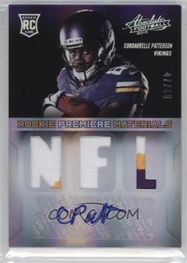 2013 Panini Absolute - [Base] - NFL Signatures Prime #204 - Rookie Premiere Materials - Cordarrelle Patterson /49