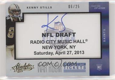 2013 Panini Absolute - War Room NFL Draft Day Tickets #18 - Kenny Stills /25