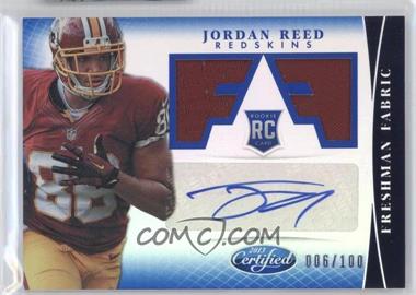 2013 Panini Certified - [Base] - Mirror Blue Signatures #314 - Freshman Fabric - Jordan Reed /100