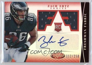 2013 Panini Certified - [Base] - Mirror Red Signatures #340 - Freshman Fabric - Zach Ertz /250