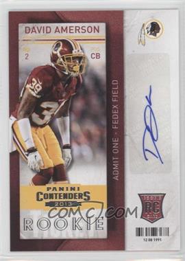 2013 Panini Contenders - [Base] #130 - David Amerson