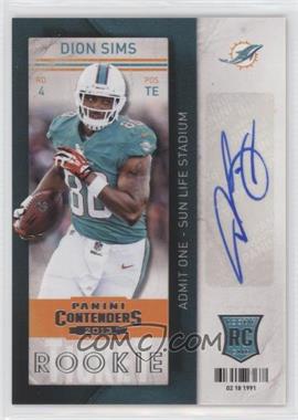 2013 Panini Contenders - [Base] #134 - Dion Sims