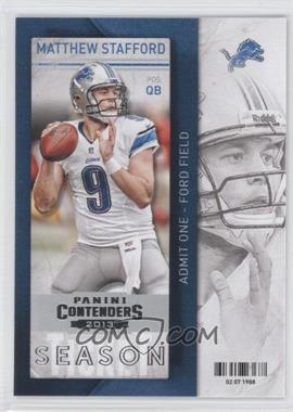 2013 Panini Contenders - [Base] #58 - Matthew Stafford