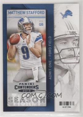 2013 Panini Contenders - [Base] #58 - Matthew Stafford