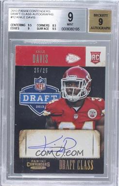 2013 Panini Contenders - Draft Class - Autographs #12 - Knile Davis /25 [BGS 9 MINT]