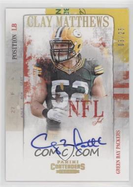 2013 Panini Contenders - NFL Ink #11 - Clay Matthews /25