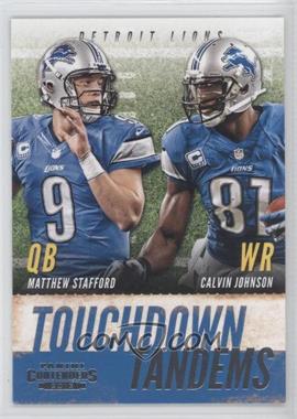 2013 Panini Contenders - Touchdown Tandems #10 - Calvin Johnson, Matthew Stafford