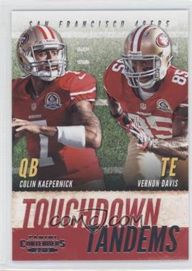 2013 Panini Contenders - Touchdown Tandems #20 - Colin Kaepernick, Vernon Davis