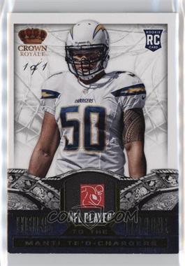 2013 Panini Crown Royale - Heirs to the Throne Materials - Prime Laundry Tag NFLPA Logo #22 - Manti Te'o /1