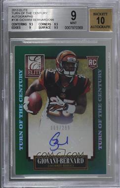 2013 Panini Elite - [Base] - Turn of the Century Rookie Signatures #136 - Giovani Bernard /299 [BGS 9 MINT]