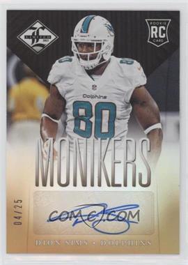 2013 Panini Limited - [Base] - Monikers Gold #169 - Dion Sims /25