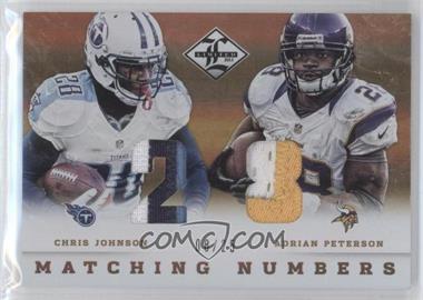 2013 Panini Limited - Matching Numbers Materials - Prime #7 - Adrian Peterson, Chris Johnson /25