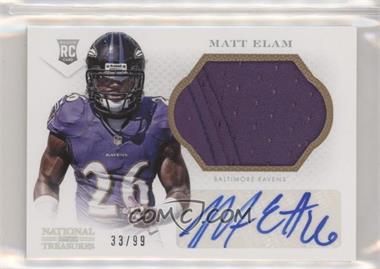 2013 Panini National Treasures - [Base] - Silver Materials #308 - Rookie Signatures - Matt Elam /99