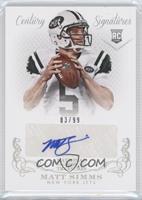 Rookie Signatures - Matt Simms #/99