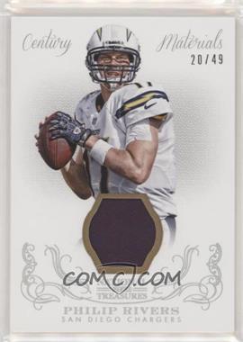 2013 Panini National Treasures - Century Materials #86 - Philip Rivers /49