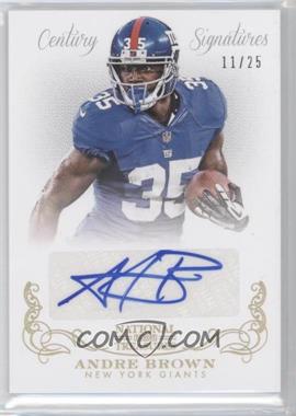 2013 Panini National Treasures - Century Signatures - Gold #64 - Andre Brown /25