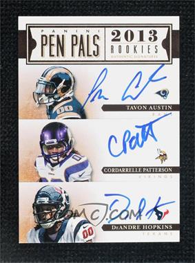 2013 Panini National Treasures - Pen Pals #16 - Cordarrelle Patterson, DeAndre Hopkins, Justin Hunter, Keenan Allen, Robert Woods, Tavon Austin