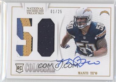 2013 Panini National Treasures - Rookie Colossal Materials - Jersey Number Signatures Prime #22 - Manti Te'o /25
